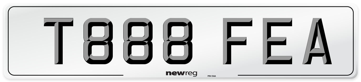 T888 FEA Number Plate from New Reg